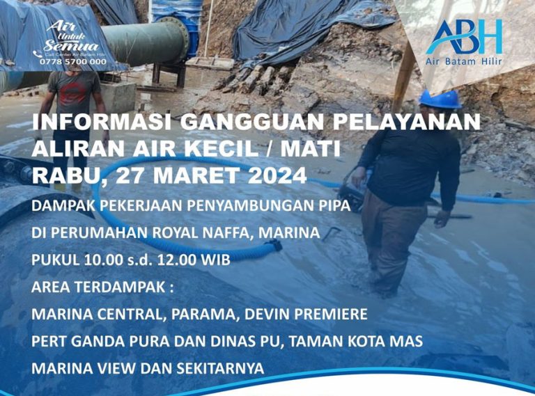 Penyambungan Pipa di Perum Royal Naffa, Marina, Berikut Area Terdampak