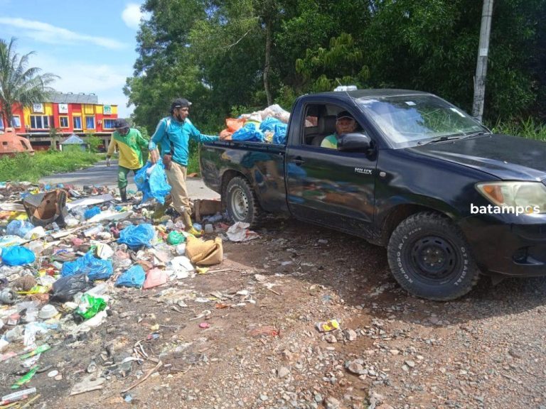 Kerahkan Belasan Armada, DLH Batam Angkut Sampah Liar di Pinggir Jalan