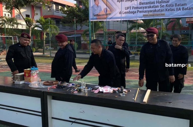 Pastikan Situasi Aman, Pegawai Rutan Batam Gelar Apel 3+1 Berantas Halinar