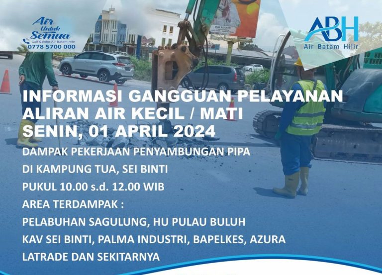 Ada Pekerjaan Penyambungan Pipa di Kampung Tua Sei Binti, Berikut Kawasan Terdampak