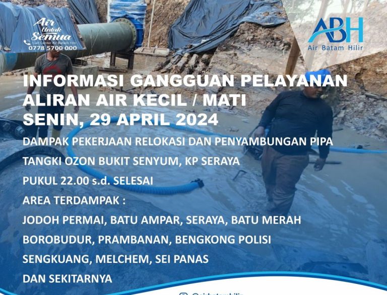 Relokasi Pipa, Siapkan Air di Rumah Anda