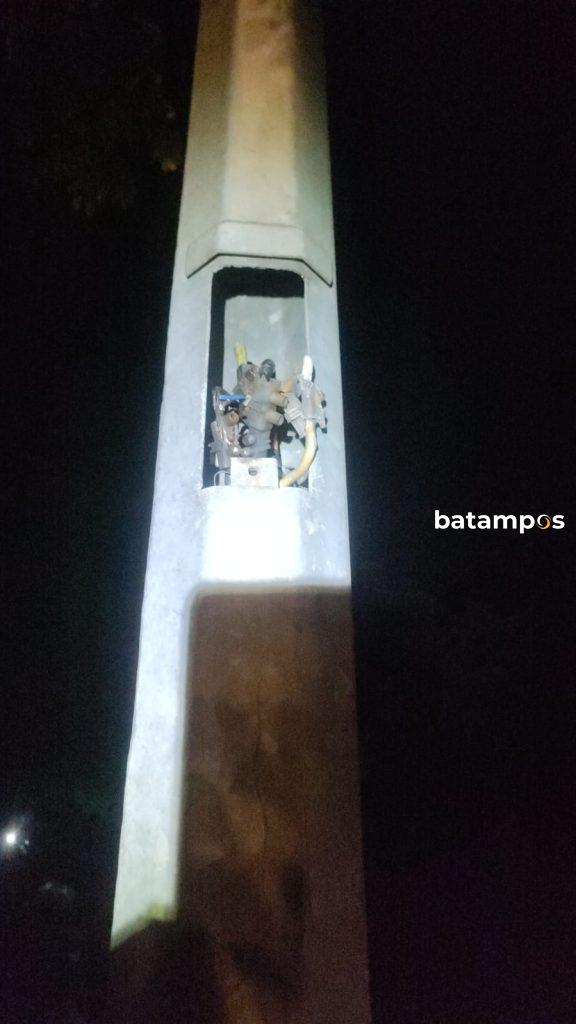 Kabel PJU Dicuri, Jalan Dipenogoro Sei Temiang Gelap Gulita