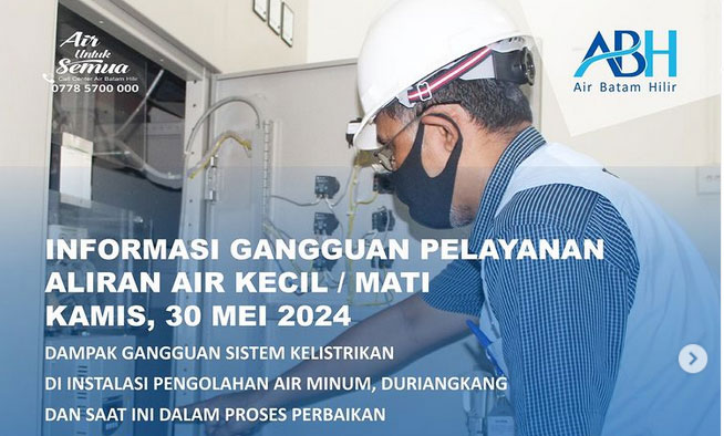 Gangguan Listrik di Duriangkang, Pelayanan Air Terganggu, Cek Wilayah Terdampak