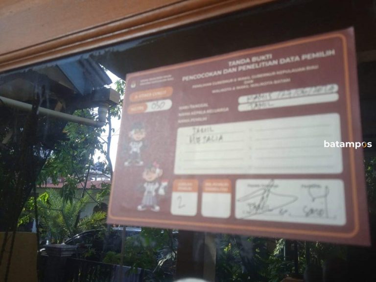 Proses Coklit Data Pemilih Pekan Pertama di Batam Capai 38 Persen