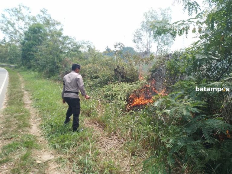 Lahan Kosong di Jalan Gajah Mada, Tiban, Terbakar