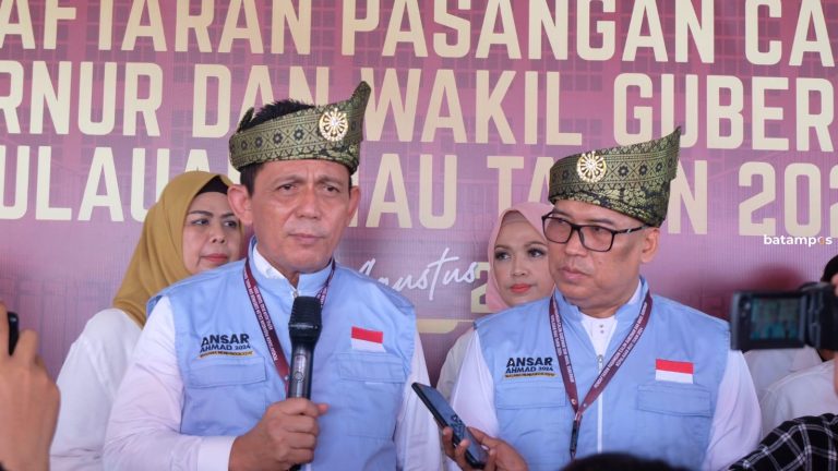 Gunakan Rompi Biru Muda, Ansar-Nyanyang Daftar ke KPU Kepri