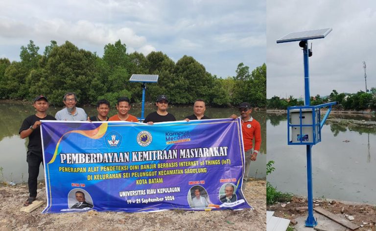 UNRIKA Hadirkan Inovasi Teknologi Alat Pendeteksi Dini Banjir di Kelurahan Sei Pelunggut Kecamatan Sagulung Kota Batam