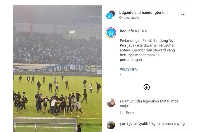 Laga Persib vs Persija Berujung Suporter Ricuh