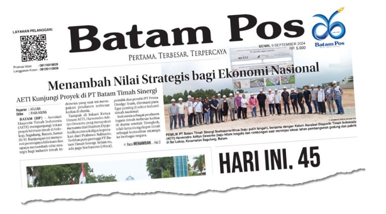 Dukung Hilirisasi, PT Batam Timah Sinergi Bangun Pabrik Pengolah Timah