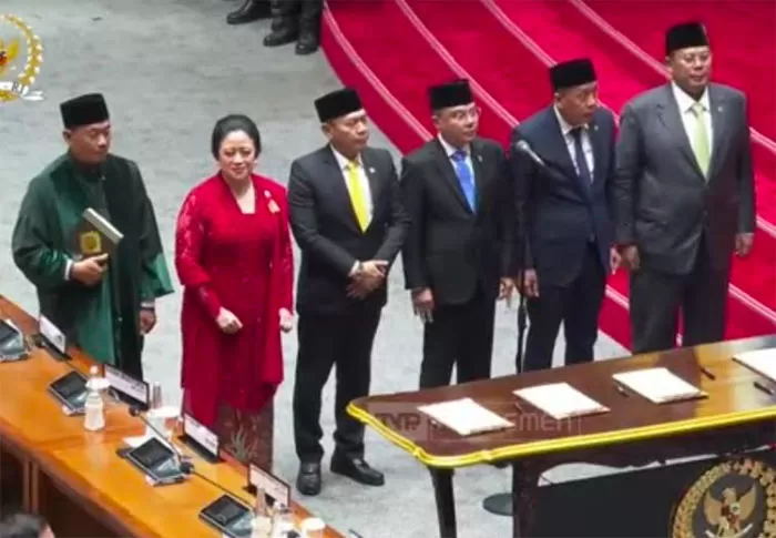 Didampingi Adies, Dasco, Saan, dan Cucun, Puan Maharani Kembali jadi Ketua DPR RI