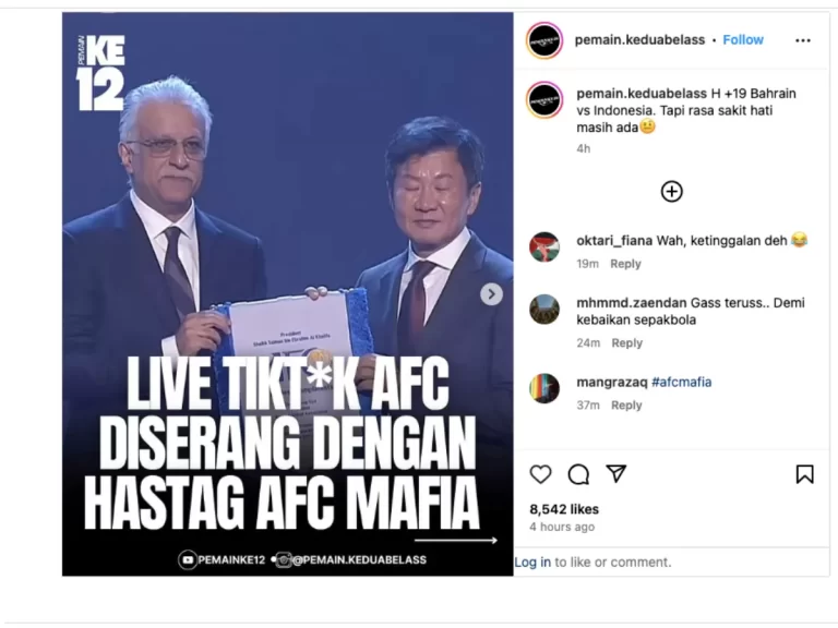 Warganet Indonesia Kembali Serang AFC saat Live Tiktok