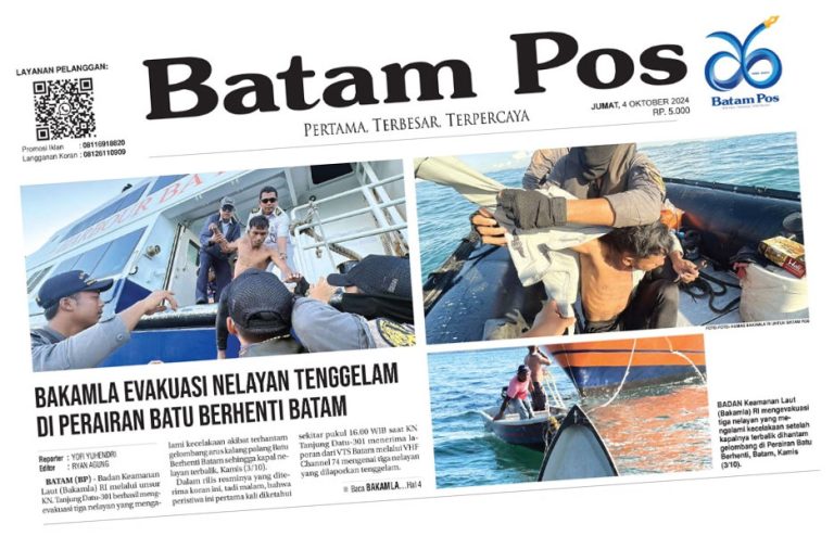 Bakamla Evakuasi Nelayan Tenggelam di Perairan Batu Berhenti Batam