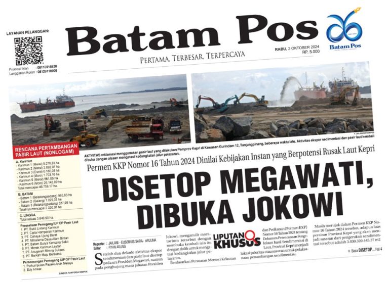 Permen KKP Nomor 16 Tahun 2024 Dinilai Kebijakan Instan yang Berpotensi Rusak Laut Kepri