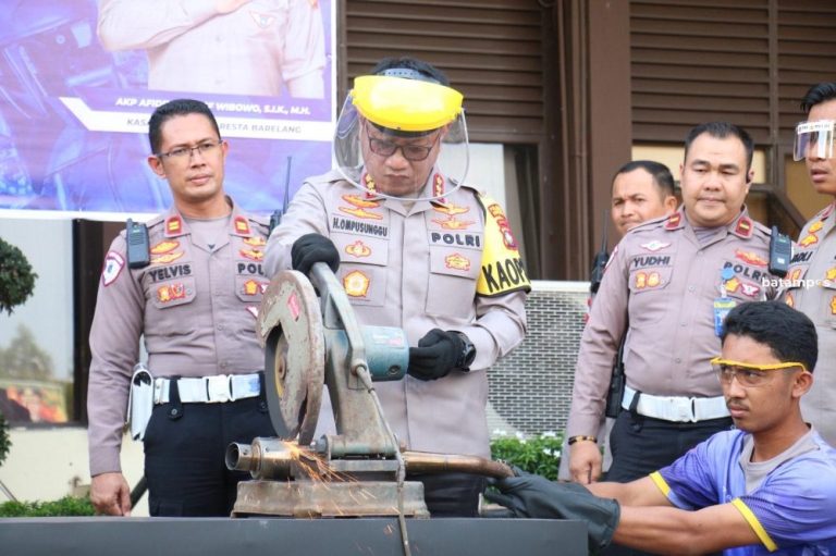 Hasil Operasi Cipta Kondisi di Batam, 1.855 Knalpot Brong Disita dan Dimusnahkan