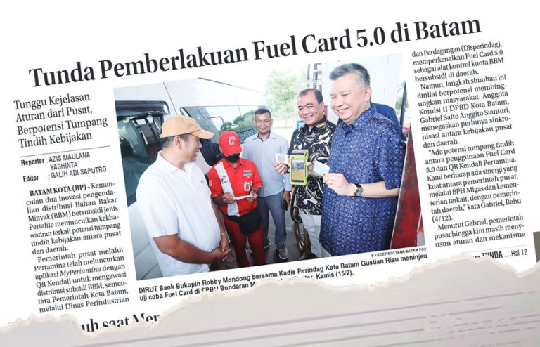 Tunda Pemberlakuan Fuel Card 5.0 di Batam, Tunggu Kejelasan Aturan dari Pusat, sebab Berpotensi Tumpang Tindih Kebijakan