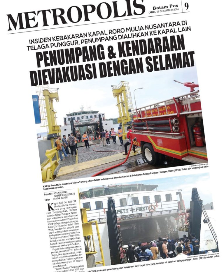 Kisah Insiden Kebakaran Kapal RoRo Mulia Nusantara di Telaga Punggur