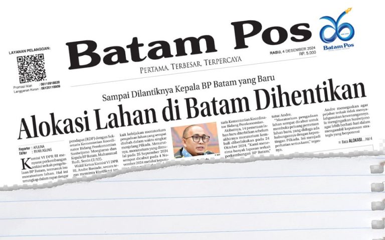 Alokasi Lahan di Batam Dihentikan