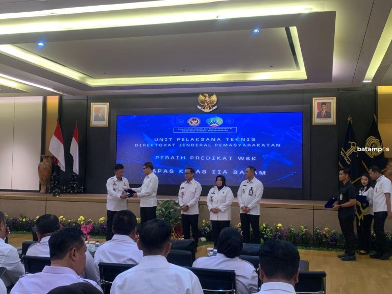 Lapas Batam Raih Predikat WBK, Siap Lanjutkan Komitmen Menuju WBBM Tahun 2025