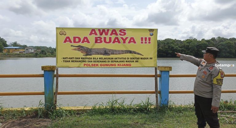 Viral Video Kemunculan Buaya, Masyarakat Diminta Tidak Mancing di area Waduk Gesek, Bintan