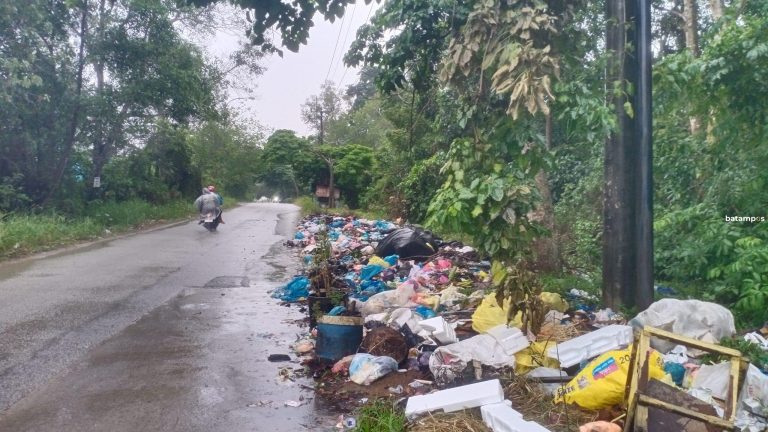 Penumpukan Sampah di Gerbang TPU Seitemiang Meluber Hingga ke Bahu Jalan