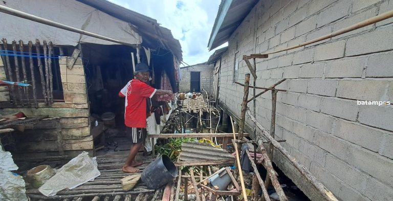 Buaya Berukuran Besar Muncul di Kampung Tanah Merah, Bintan