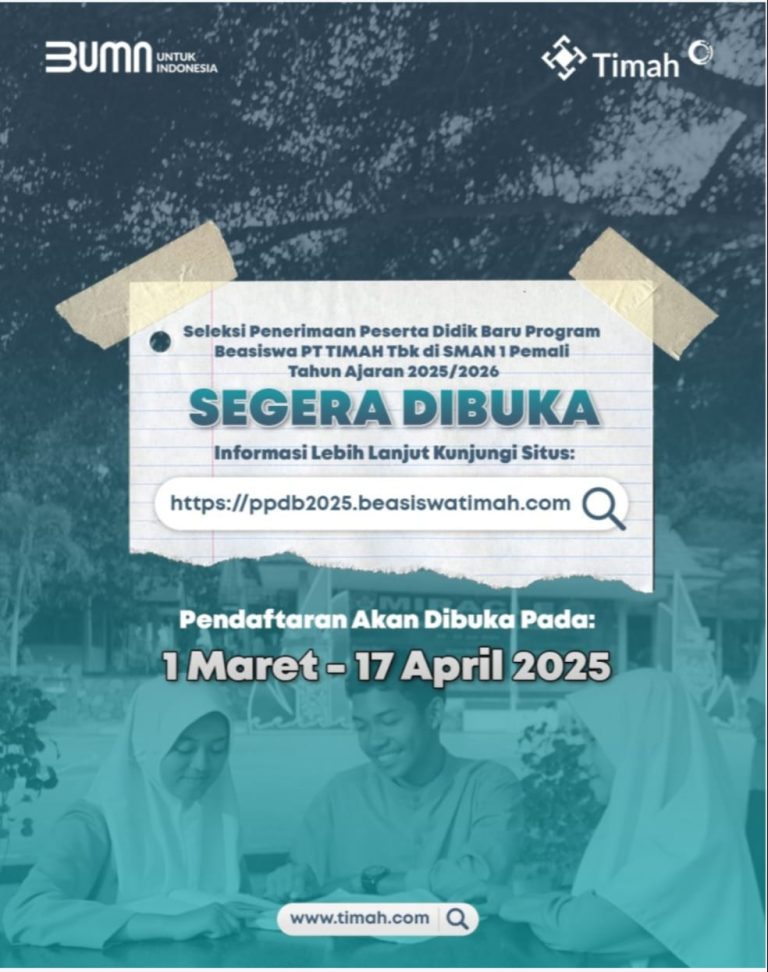 PT Timah Buka Program Kelas Beasiswa SMAN 1 Pemali Tahun Ajaran 2025/2026
