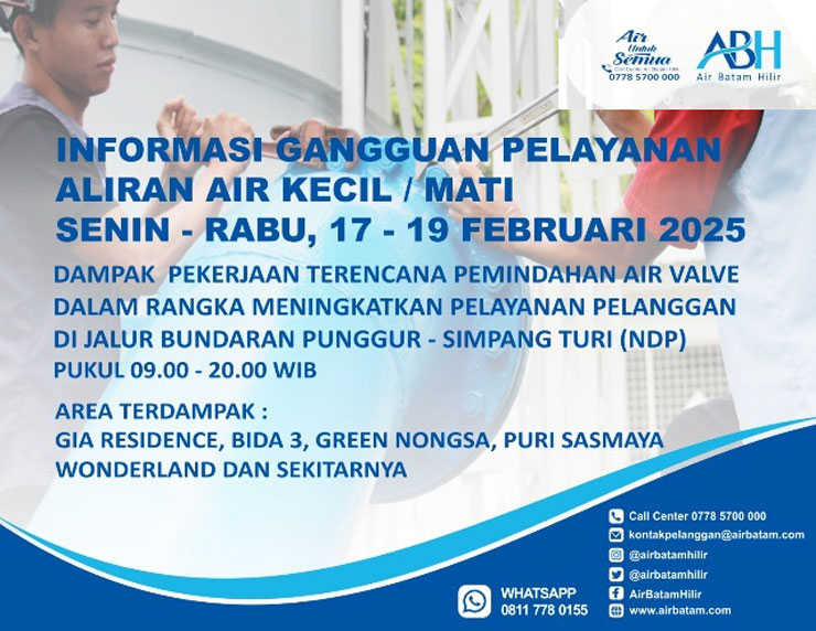Ada Pemindahan Air Valve di Bundaran Punggur – Simpang Turi, Cek Area Terdampak