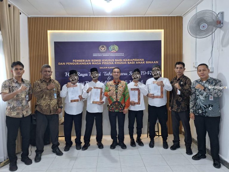 72 Napi Lapas Kelas III Dabo Singkep Resmi Mendapatkan Remisi Idul Fitri 1446 Hijriah