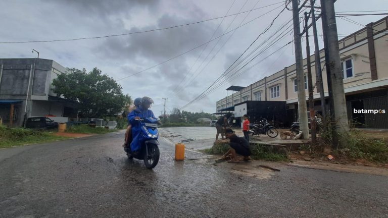 Warga Keluhkan Jalan Rusak dan Berlubang, LPM di Bintan Turun Tangan Tambal Lubang di Jalan
