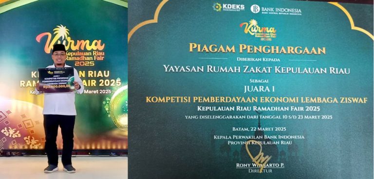 Rumah Zakat Kepulauan Riau Raih Juara I Kompetisi Pemberdayaan Ekonomi ZISWAF pada Ramadan Fair 2025