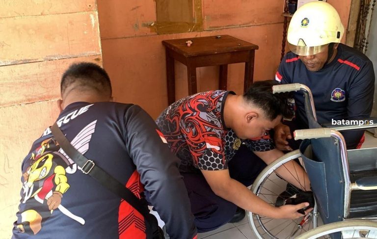 Kucing Terjepit Jari-jari Ban Kursi Roda di Bintan