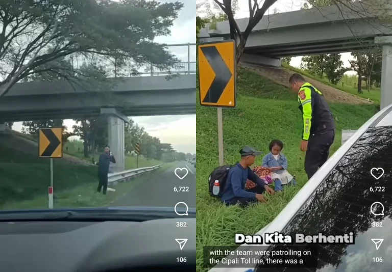 Viral Polisi Bantu Pemudik yang Ditelantarkan di Pinggir Tol oleh PO Bus ALS