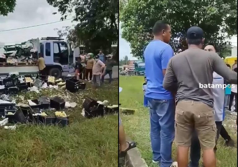 Truk Bermuatan Buah Terguling, Muatan Sempat Dijarah Warga, Ini Kata Polisi