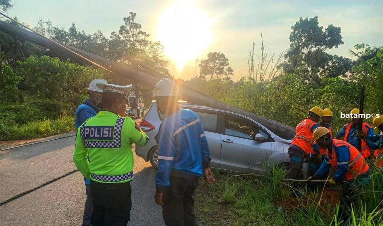 Tabrak Tiang Listrik di Bintan, Pengemudi Suzuki Ertiga Luka Memar