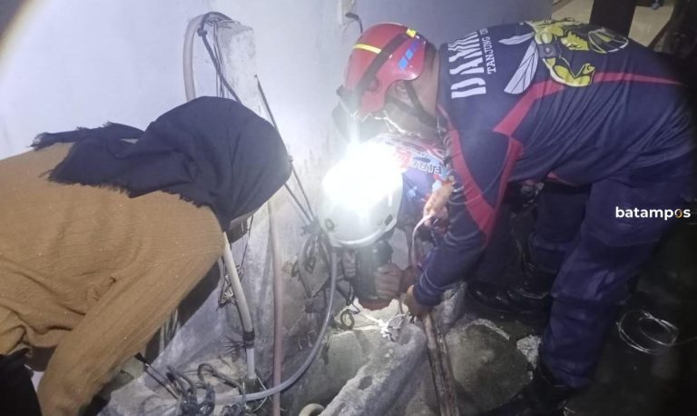 Kucing Terjebak di dalam Sumur Sedalam 15 Meter, Tim Damkar Pun Turun Tangan Menyelamatkannya
