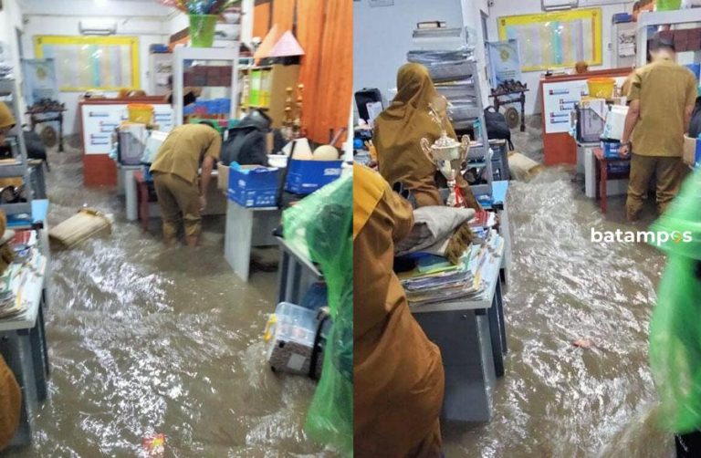 Lapor Pak, Banjir Rendam SMPN 28 Batam, Seluruh Ruangan Lantai 1 Terdampak