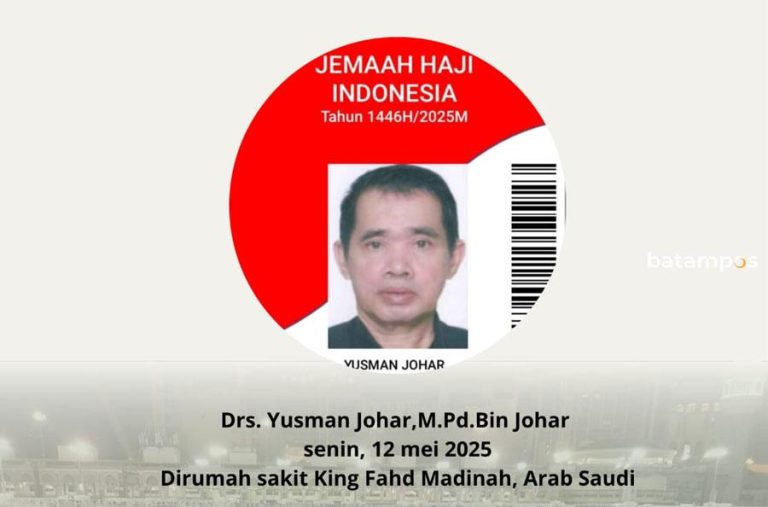 Yusman Johar bin Djohar, Jemaah Haji Asal Batam Wafat di Madinah