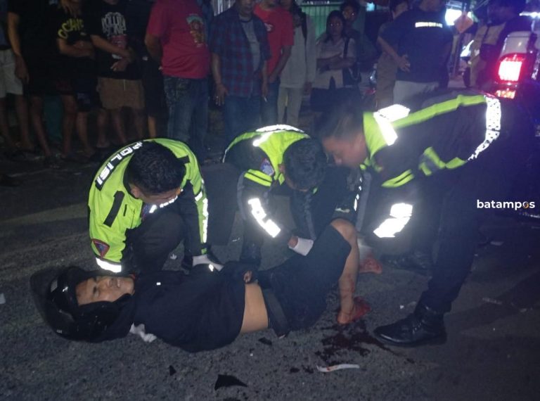 Lawan Arah, Sesama Motor Tabrakan di Jalan Brigjen Katamso, Tanjungpinang