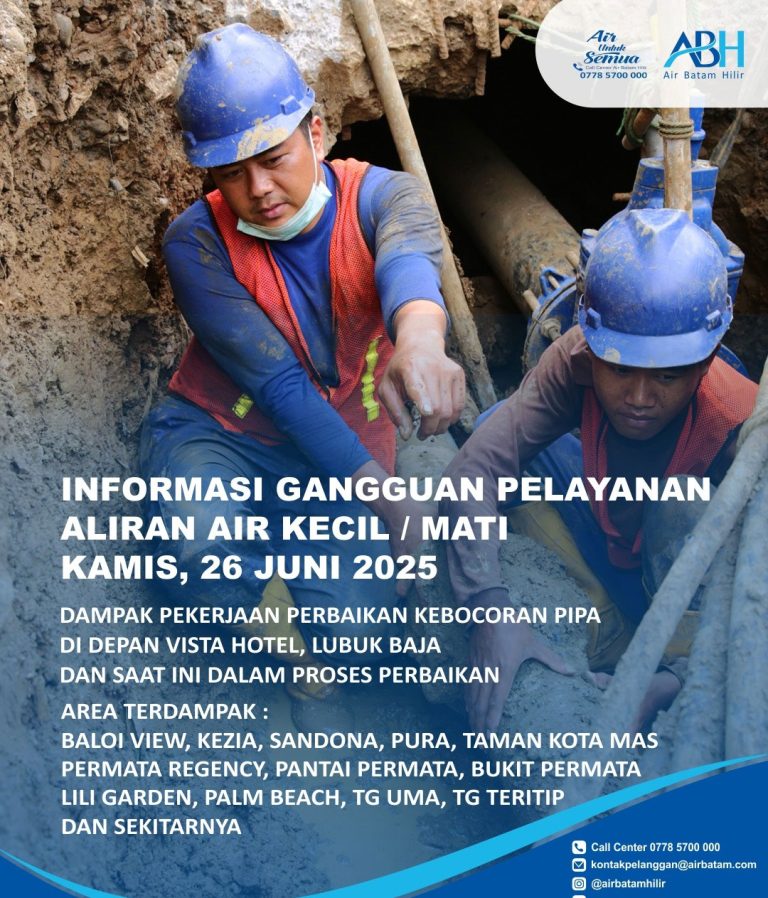 Ada Pekerjaan Perbaikan Pipa di Depan Hotel Vista, Waspadai Gangguan Layanan