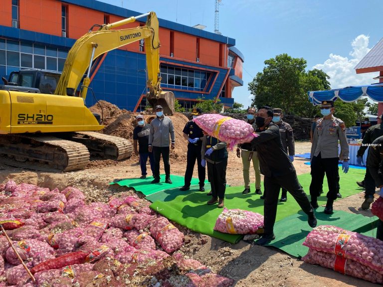 Karantina Kepri dan Bea Cukai Musnahkan 86,7 Ton Bawang Ilegal Senilai Rp2,85 Miliar