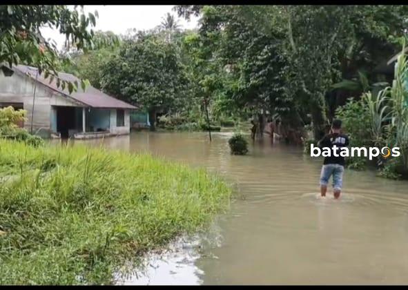 Puluhan Rumah di Dabo Singkep Terendam Banjir, Dapur Warga Roboh