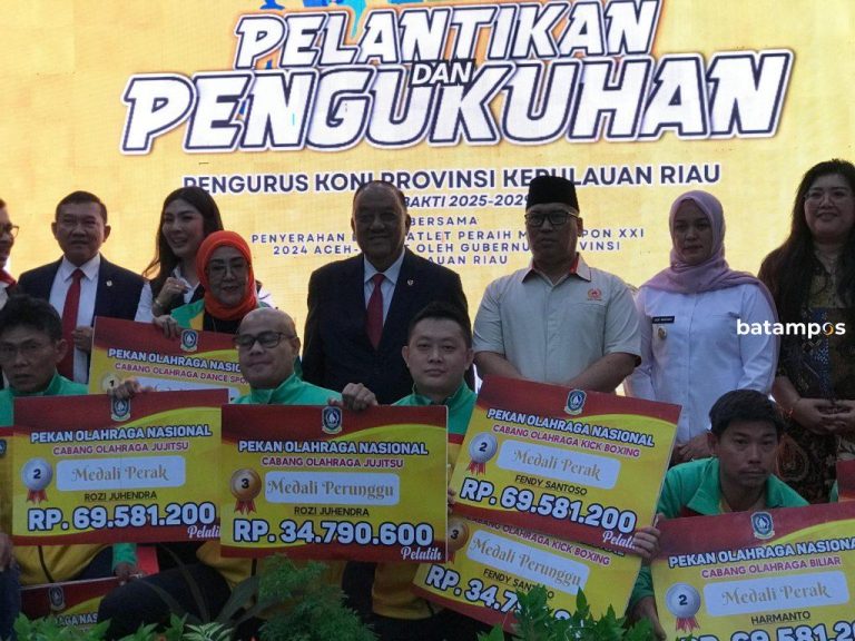 Pengurus KONI Kepri Resmi Dilantik, Bonus Atlet PON Disalurkan Lebih dari Rp4 Miliar