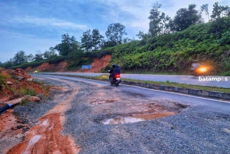 Jalan Lintas Timur Bintan Rusak dan Longsor, Warga Khawatir