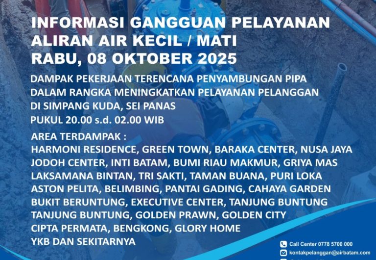 Air Batam Hilir Lakukan Penyambungan Pipa di Simpang Kuda, Suplai Air Sempat Terganggu