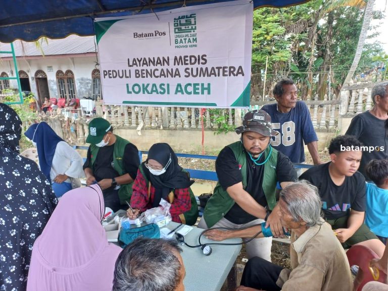 LAZ Batam Bersama Batam Pos Gelar Pemeriksaan Kesehatan untuk Pengungsi di Aceh Tamiang