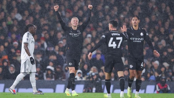 Manchester City Gulingkan Fulham 5-4, Haaland Masuk Geng 100 Gol
