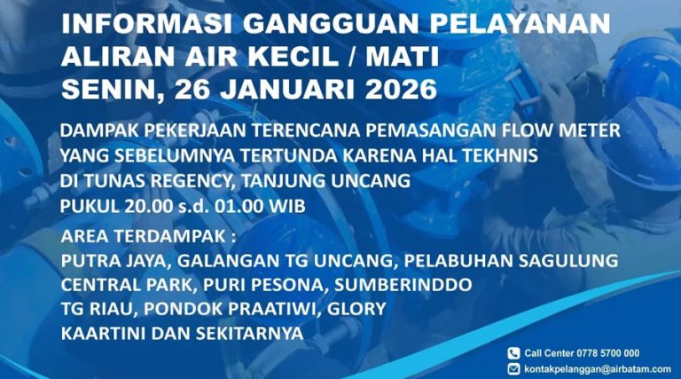 Malam Ini, ABHi Pasang Flow Meter, Sejumlah Wilayah Tanjung Uncang Terdampak Gangguan Air