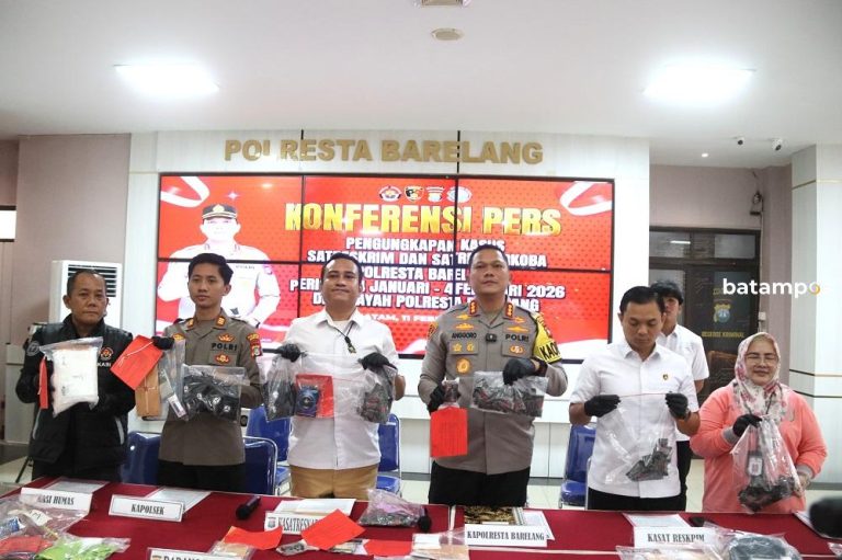 12 Kasus Narkoba Terbongkar, Polresta Barelang Sita 1,1 Kg Sabu
