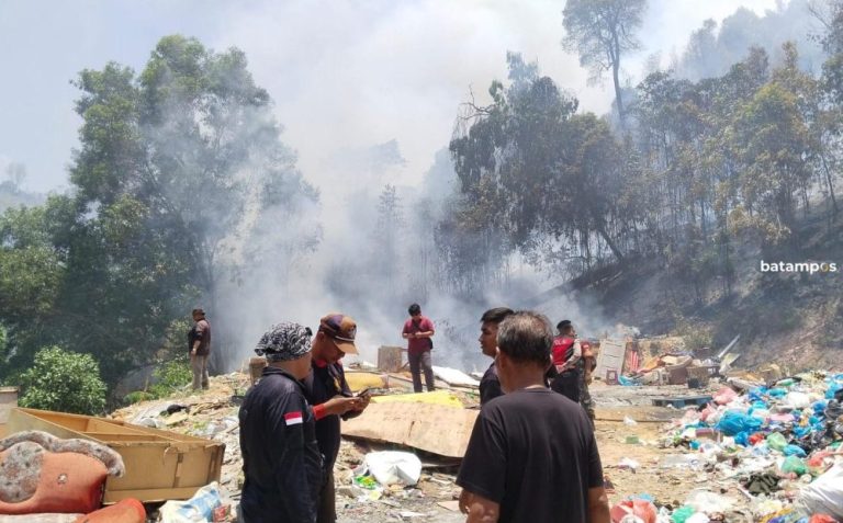 Api Mengamuk di TPS Tanjung Riau, Bukit Hutan Lindung Nyaris Dilalap Si Jago Merah
