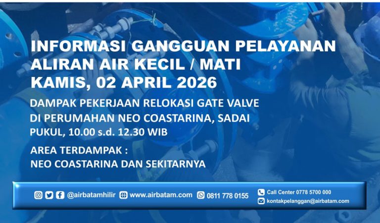 Relokasi Gate Valve di Sadai, Suplai Air Neo Coastarina Terganggu Sementara